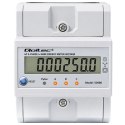 Qoltec Trójfazowy elektroniczny licznik z resetem | miernik zużycia energii na szynę DIN | 400V | 100A | LCD | LED | 4P