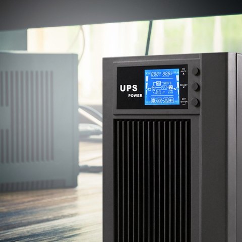 Qoltec Zasilacz awaryjny UPS | On-line | Pure Sine Wave | 3kVA | 2.4kW | LCD | USB