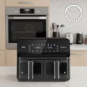 Frytkownica beztłuszczowa TEESA AIR FRYER DUAL POT XXL 8L 2700W