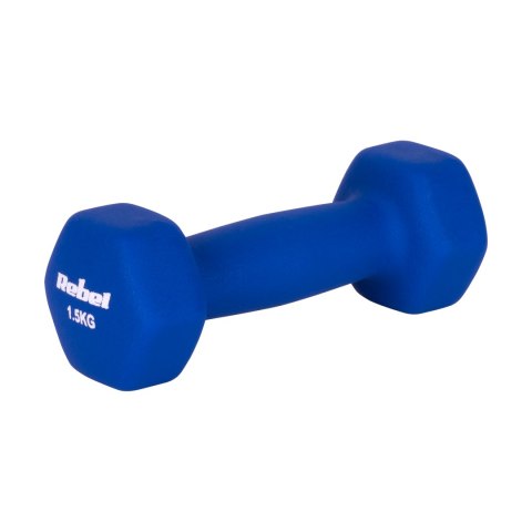 Hantelki żeliwne neoprenowe HEX 2x1.5kg, REBEL ACTIVE