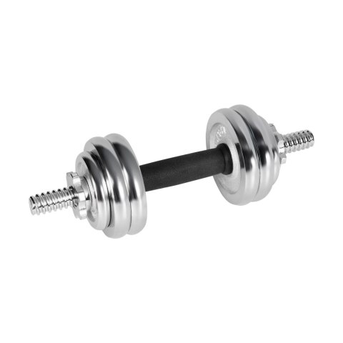 Hantle żeliwne chromowane regulowane w walizce z gryfem, zestaw 15kg REBEL ACTIVE