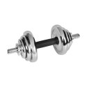Hantle żeliwne chromowane regulowane w walizce z gryfem, zestaw 20kg REBEL ACTIVE