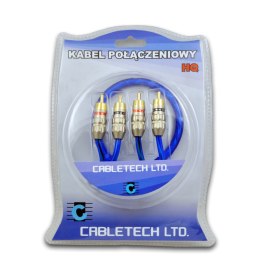 Kabel 2xRCA-2xRCA 3m trans-blue