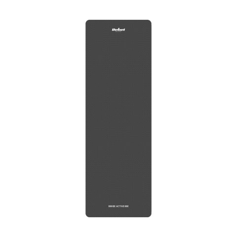 Mata gimnastyczna do ćwiczeń joga, pilates, fitness, 183x61cm, grubość 6mm, materiał TPE, czarna, REBEL ACTIVE