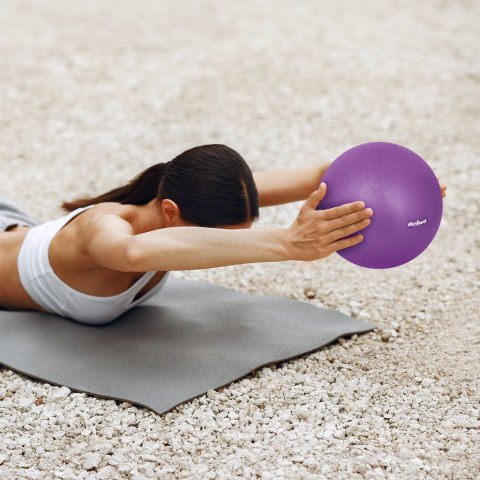 Mini piłka gimnastyczna do pilates rehabilitacyjna 25cm, kolor fioletowy, REBEL ACTIVE