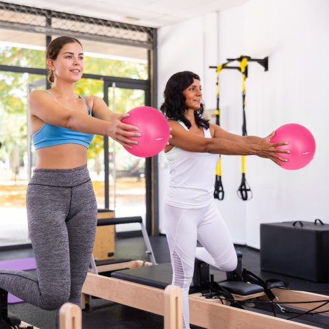 Mini piłka gimnastyczna do pilates rehabilitacyjna 25cm, kolor różowy, REBEL ACTIVE