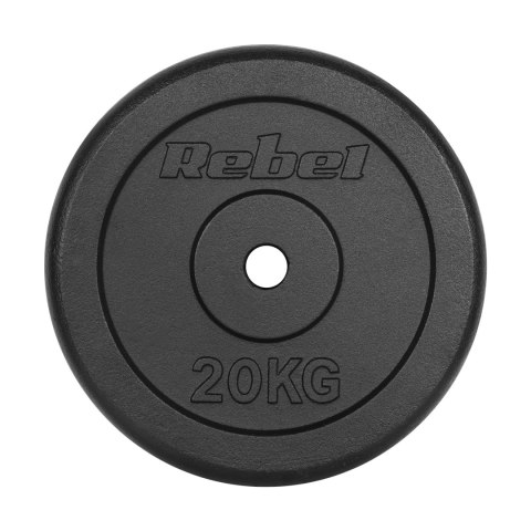 Obciążenie żeliwne 20kg, otwór 31mm, talerz klasyczny, REBEL ACTIVE