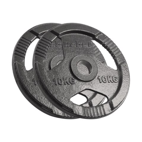 Obciążenie żeliwne olimpijskie zestaw 2x10kg, otwór 51mm, talerz z uchwytami, REBEL ACTIVE