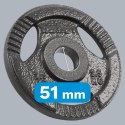 Obciążenie żeliwne olimpijskie zestaw 4x2.5kg, otwór 51mm, talerz z uchwytami, REBEL ACTIVE