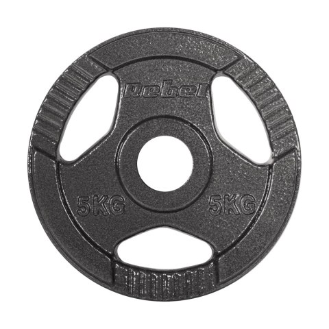 Obciążenie żeliwne olimpijskie zestaw 4x5kg, otwór 51mm, talerz z uchwytami, REBEL ACTIVE