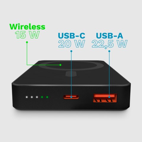 POWERBANK indukcyjny Kruger&Matz 10000 mAh magnetyczny czarny