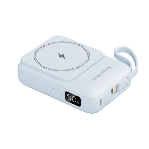 POWERBANK indukcyjny Kruger&Matz 10000 mAh magnetyczny z kablem niebieski