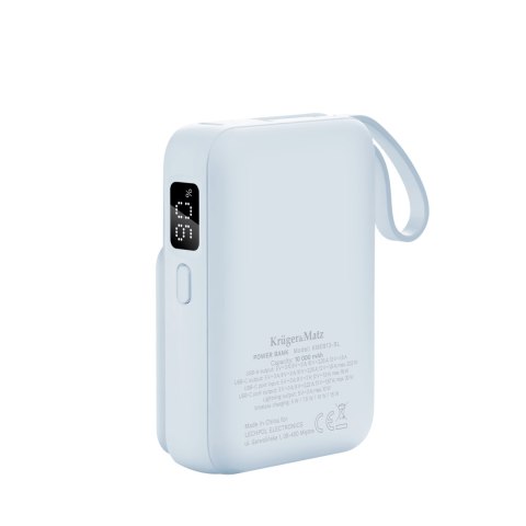 POWERBANK indukcyjny Kruger&Matz 10000 mAh magnetyczny z kablem niebieski