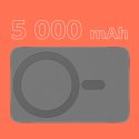 POWERBANK indukcyjny Kruger&Matz 5000 mAh magnetyczny szary