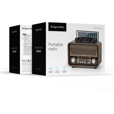 Radio przenośne analogowe solarne Kruger&Matz model KM0832