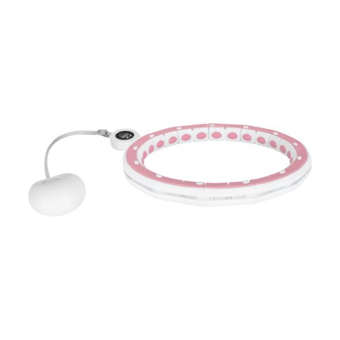 Smart Hula Hop odchudzające koło z licznikiem, wypustkami i obciążeniem 50cm, różowe, REBEL ACTIVE