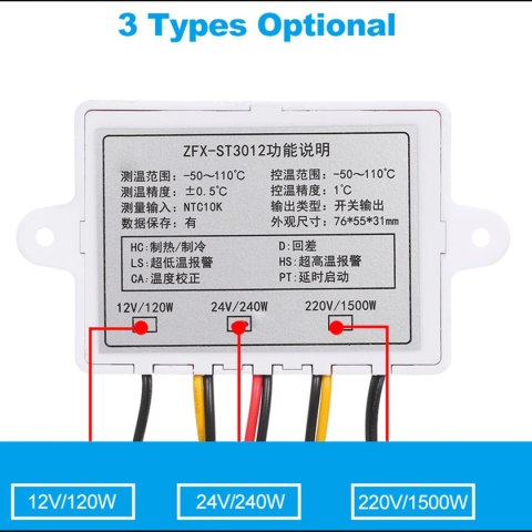 Termostat 230V ZFX-ST3012 E6135