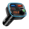 Transmiter samochodowy FM z funkcją bluetooth (2x USB + USB-C)