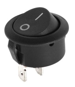 Złącze przełącznik kołyskowy okrągły R5 0-1 czarny 6A/250V LX3049C
