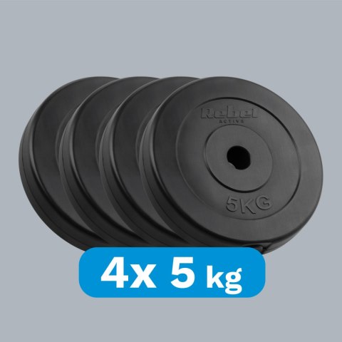 Obciążenie bitumiczne zestaw 4x5kg, otwór 31mm, talerz klasyczny, REBEL ACTIVE