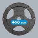 Obciążenie żeliwne olimpijskie 25kg, otwór 51mm, talerz z uchwytami, REBEL ACTIVE