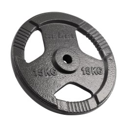 Obciążenie żeliwne zestaw 2x15kg, otwór 31mm, talerz z uchwytami, REBEL ACTIVE