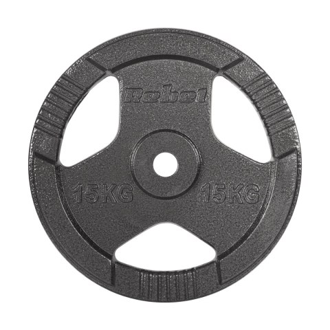 Obciążenie żeliwne zestaw 2x15kg, otwór 31mm, talerz z uchwytami, REBEL ACTIVE