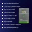 Qoltec Solarny regulator ładowania MPPT z czujnikiem temperatury 80A |12V / 24V / 36V / 48V | LCD | Bluetooth | APP | GEL | LiFe