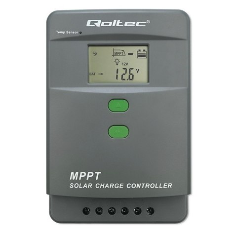 Qoltec Solarny regulator ładowania MPPT z czujnikiem temperatury 80A |12V / 24V / 36V / 48V | LCD | Bluetooth | APP | GEL | LiFe