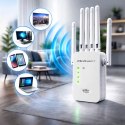 Qoltec Wzmacniacz sygnału WiFi | Repeater | Access Point | N300Mb/s | 6 anten | 2x RJ45