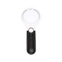 Lupa ręczna podświetlana Lupa ręczna LR-4 75mm, 3x 22mm, 45x z podświetleniem LED /312774/