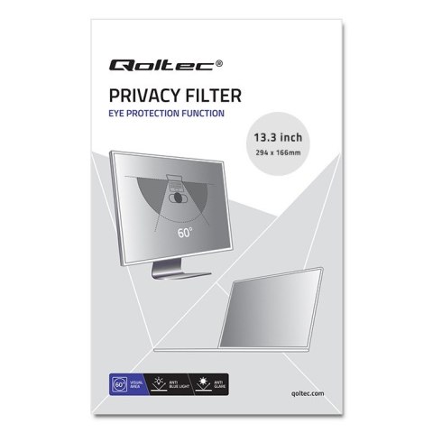 Qoltec Filtr prywatyzujący RODO 13.3" | 16:9