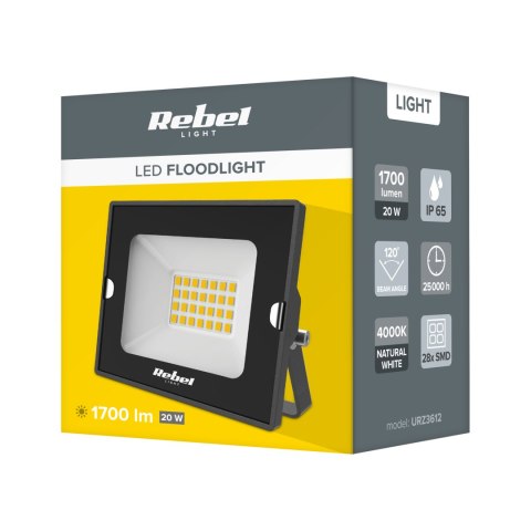 Reflektor LED naświetlacz Rebel 20W , 4000K, 230V
