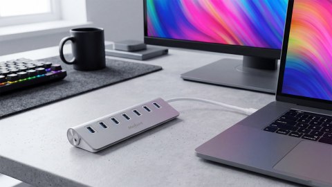 HUB (rozdzielacz) USB 3.0 7 portowy Rebel
