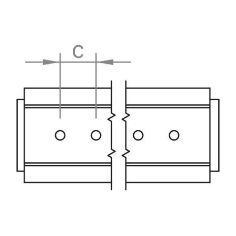 Mostek krótki C47 z EPDM 385 mm, moduły w pionie