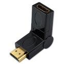 Qoltec Adapter HDMI A męski | HDMI A żeński | kątowy | obrotowy