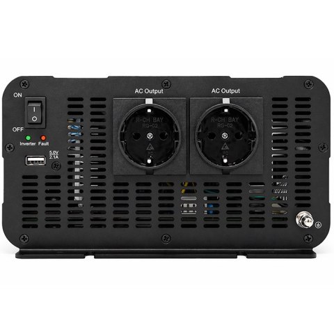 Qoltec Przetwornica napięcia MS Wave | 12V na 230V | 3000/6000W | USB | Kompatybilna z LiFePO4 GEL AGM