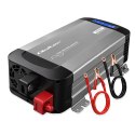 Qoltec Przetwornica napięcia Pure Sine Wave | 12V na 230V | 1000/2000W | LCD | USB | USB-C | Kompatybilna z LiFePO4 GEL AGM