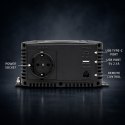 Qoltec Przetwornica napięcia Pure Sine Wave | 12V na 230V | 1000/2000W | LCD | USB | USB-C | Kompatybilna z LiFePO4 GEL AGM