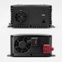 Qoltec Przetwornica napięcia Pure Sine Wave | 12V na 230V | 1000/2000W | LCD | USB | USB-C | Kompatybilna z LiFePO4 GEL AGM