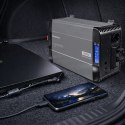 Qoltec Przetwornica napięcia Pure Sine Wave | 12V na 230V | 3000/6000W | LCD | USB | USB-C | Kompatybilna z LiFePO4 GEL AGM
