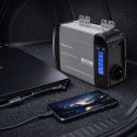 Qoltec Przetwornica napięcia Pure Sine Wave | 12V na 230V | 300/600W | LCD | USB | USB-C | Kompatybilna z LiFePO4 GEL AGM
