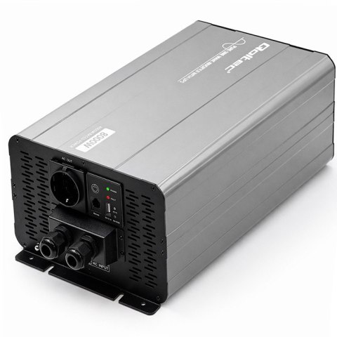 Qoltec Przetwornica napięcia Pure Sine Wave z UPS | 12V na 230V | 4000/8000W | USB | Kompatybilna z LiFePO4 GEL AGM