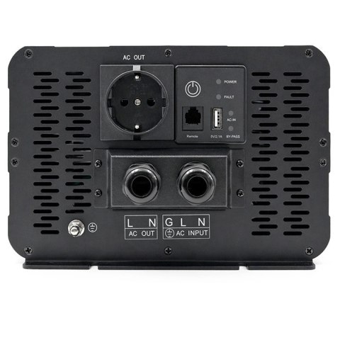 Qoltec Przetwornica napięcia Pure Sine Wave z UPS | 12V na 230V | 4000/8000W | USB | Kompatybilna z LiFePO4 GEL AGM
