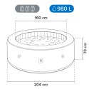 Spa ogrodowe, jacuzzi pompowane AVENLI NICE 6 osobowe 204x70 silver