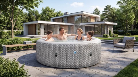 Spa ogrodowe, jacuzzi pompowane AVENLI NICE 6 osobowe 204x70 silver