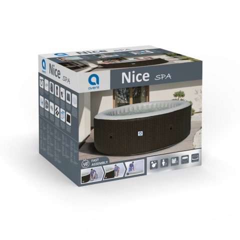 Spa ogrodowe, basen pompowany, hydromasaż AVENLI NICE 6 osobowe 204x70 brąz