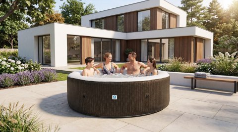 Spa ogrodowe, basen pompowany, hydromasaż AVENLI NICE 6 osobowe 204x70 brąz