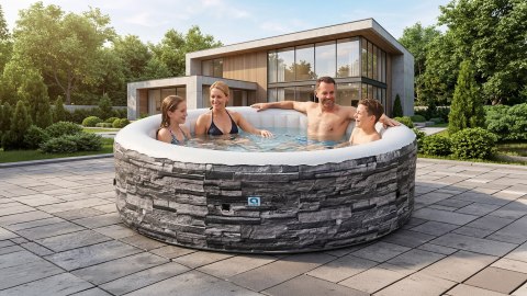 Spa ogrodowe, basen pompowany, hydromasaż AVENLI NICE 6 osobowe 204x70 cegła