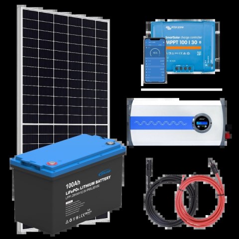 Zestaw PV 455W, akumulator LiFePO4 100Ah, regulator MPPT i przetwornica